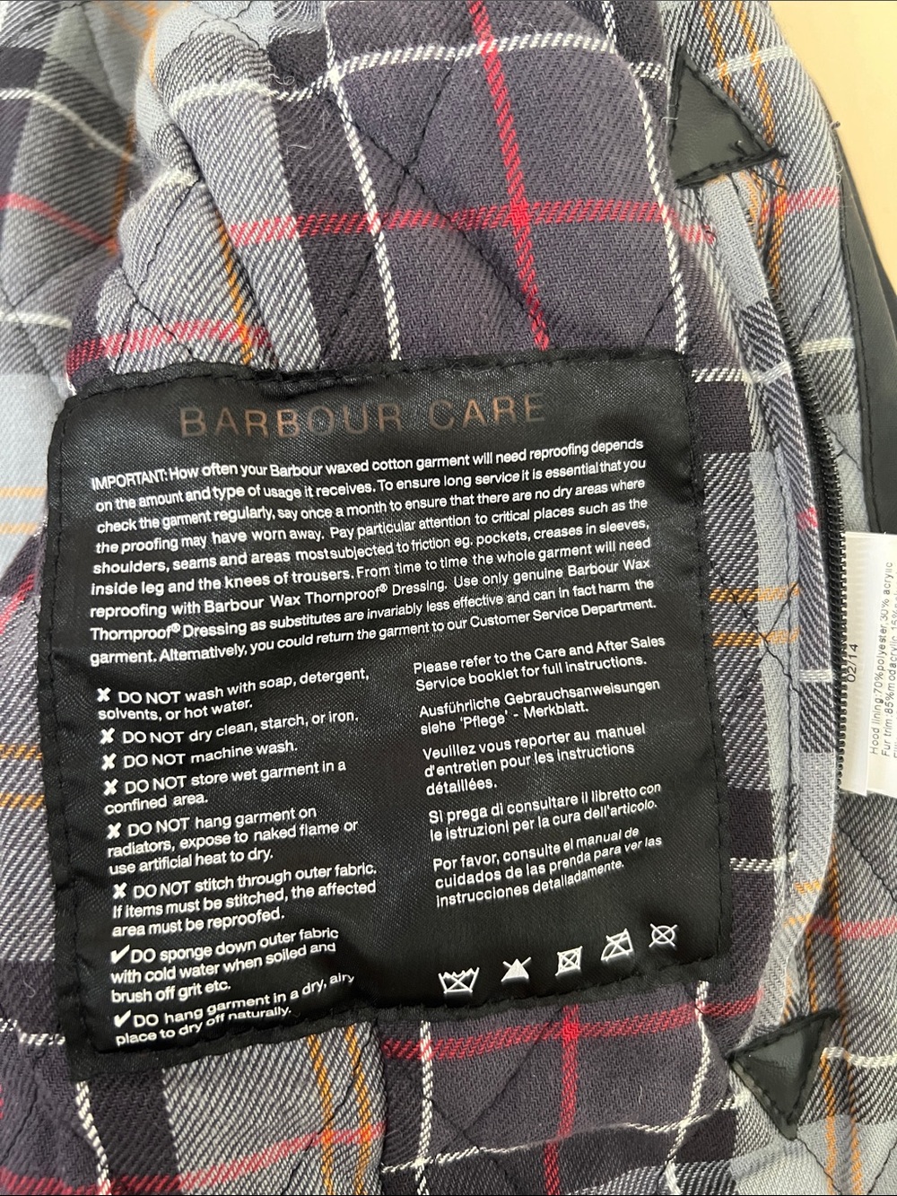 Barbour Kelsall Navy Waxed Jacket US 8 - Picture 4 of 9